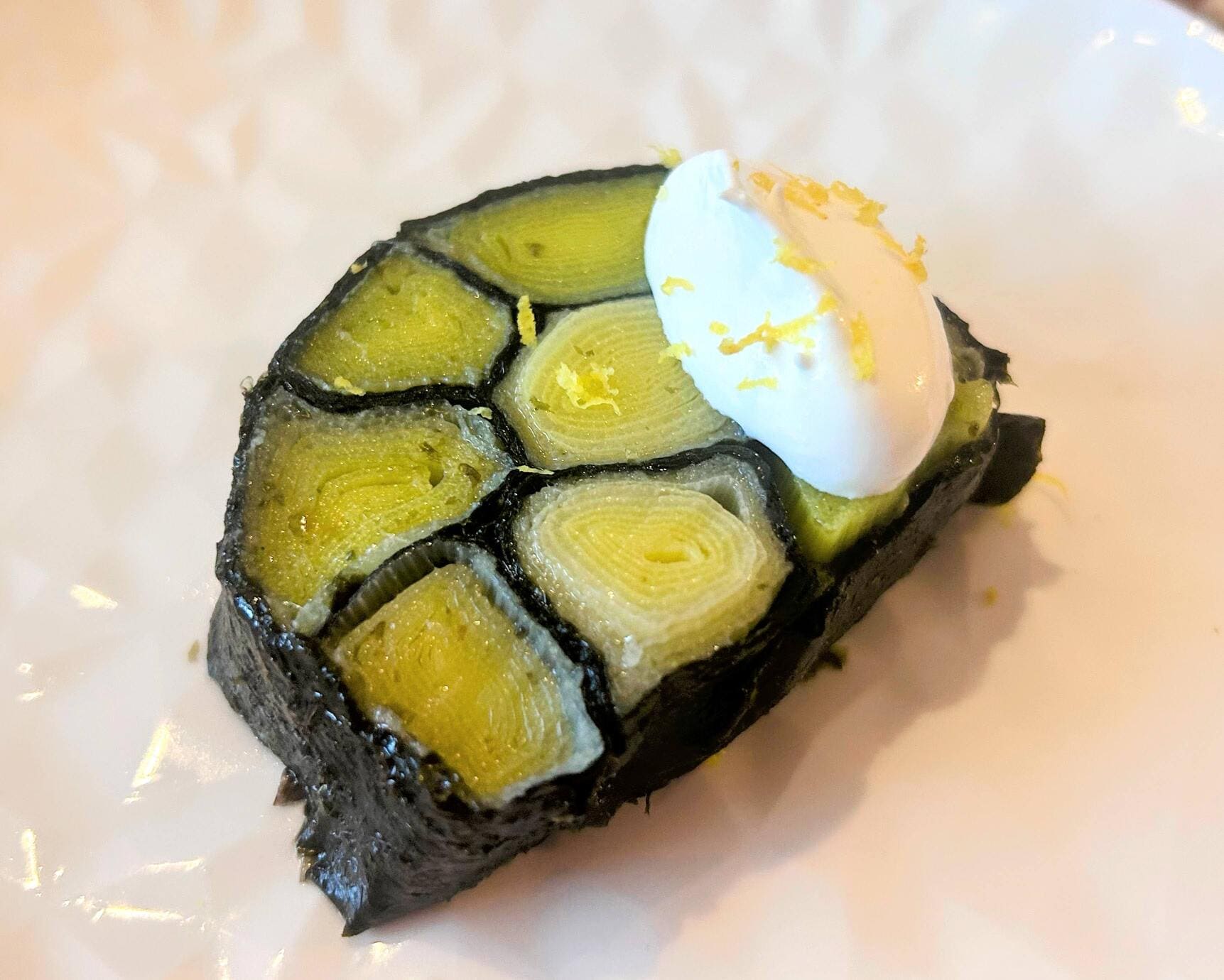 Poireaux vinaigrette avec sa crème fouettée citronnée